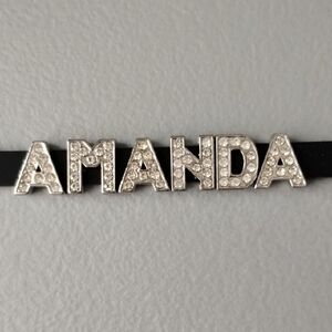 Silver Crystal Letter & Star Wristband